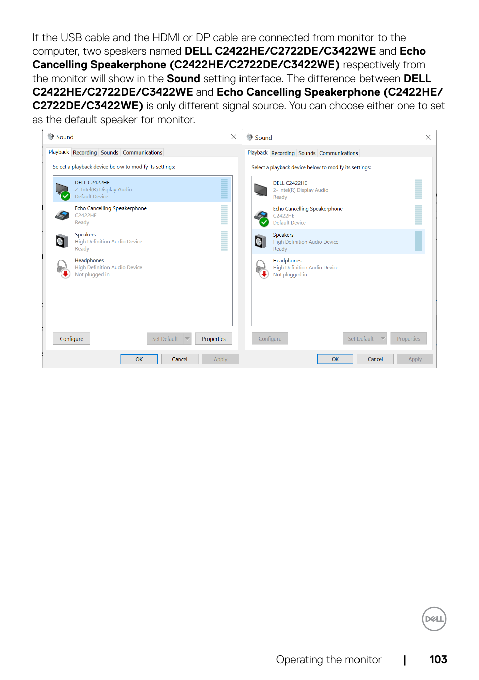 Dell C2722DE 27" 16:9 IPS Video Conferencing Monitor User Manual | Page 103 / 114