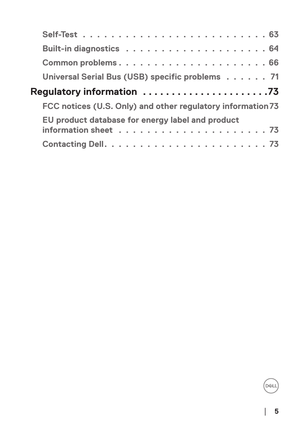 Regulatory information | Dell P2723D 27" 1440p Monitor User Manual | Page 5 / 73