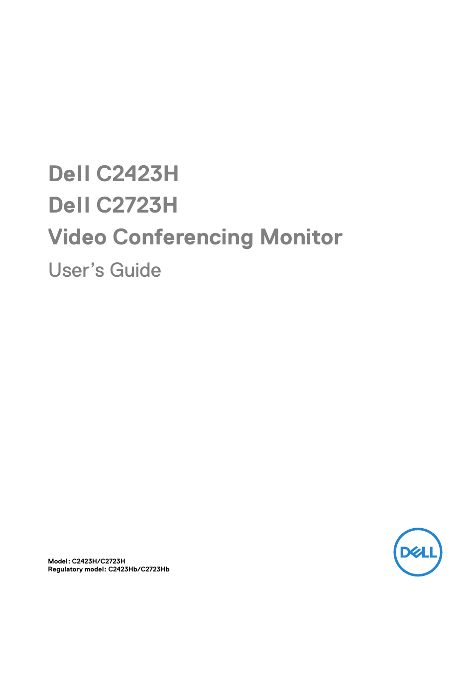 Dell C2723H 27" Video Conferencing Monitor User Manual | 109 pages