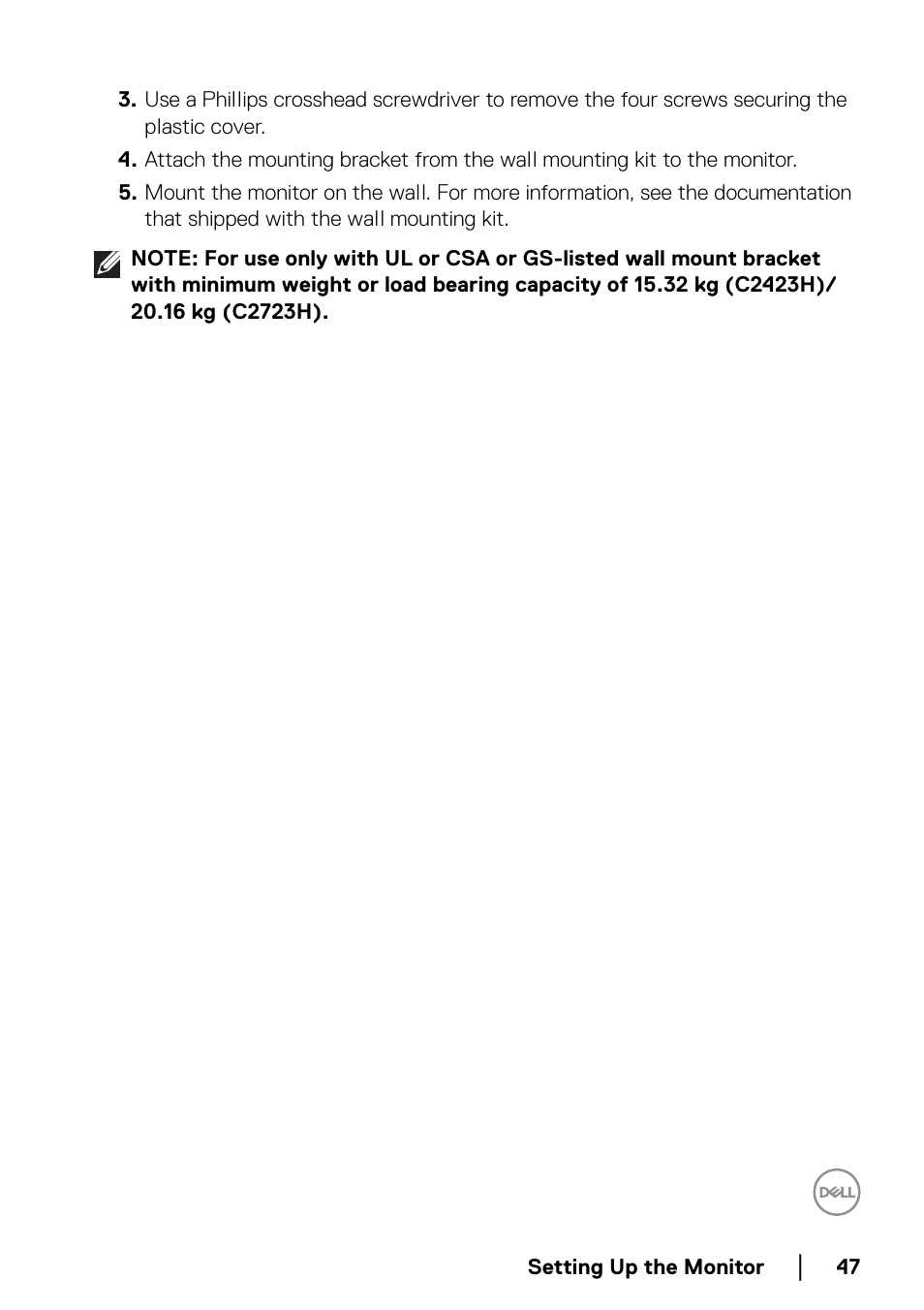 Dell C2723H 27" Video Conferencing Monitor User Manual | Page 47 / 109