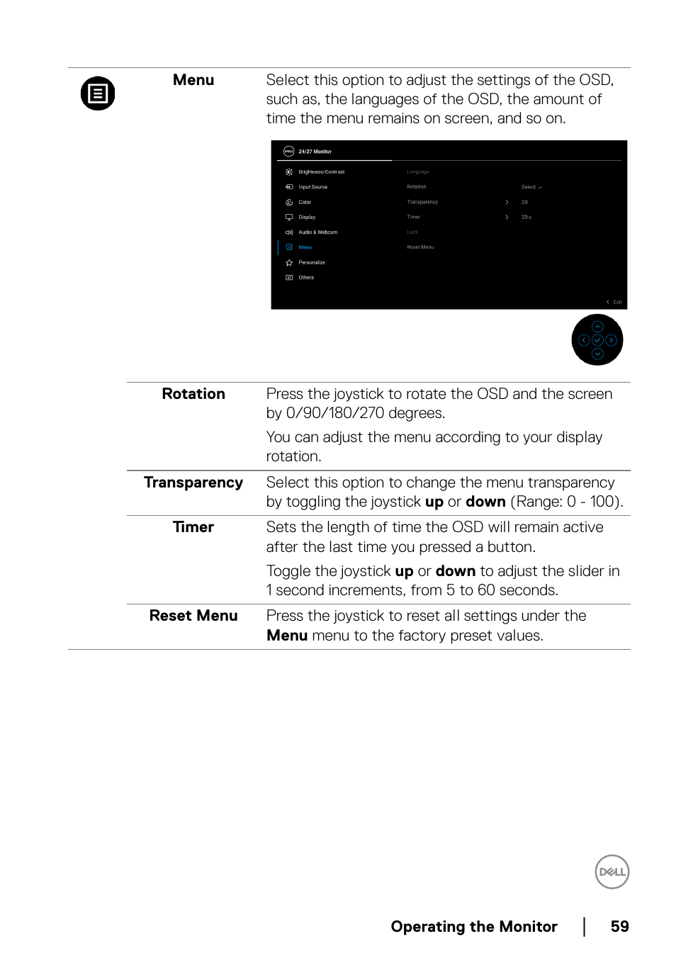 Dell C2723H 27" Video Conferencing Monitor User Manual | Page 59 / 109