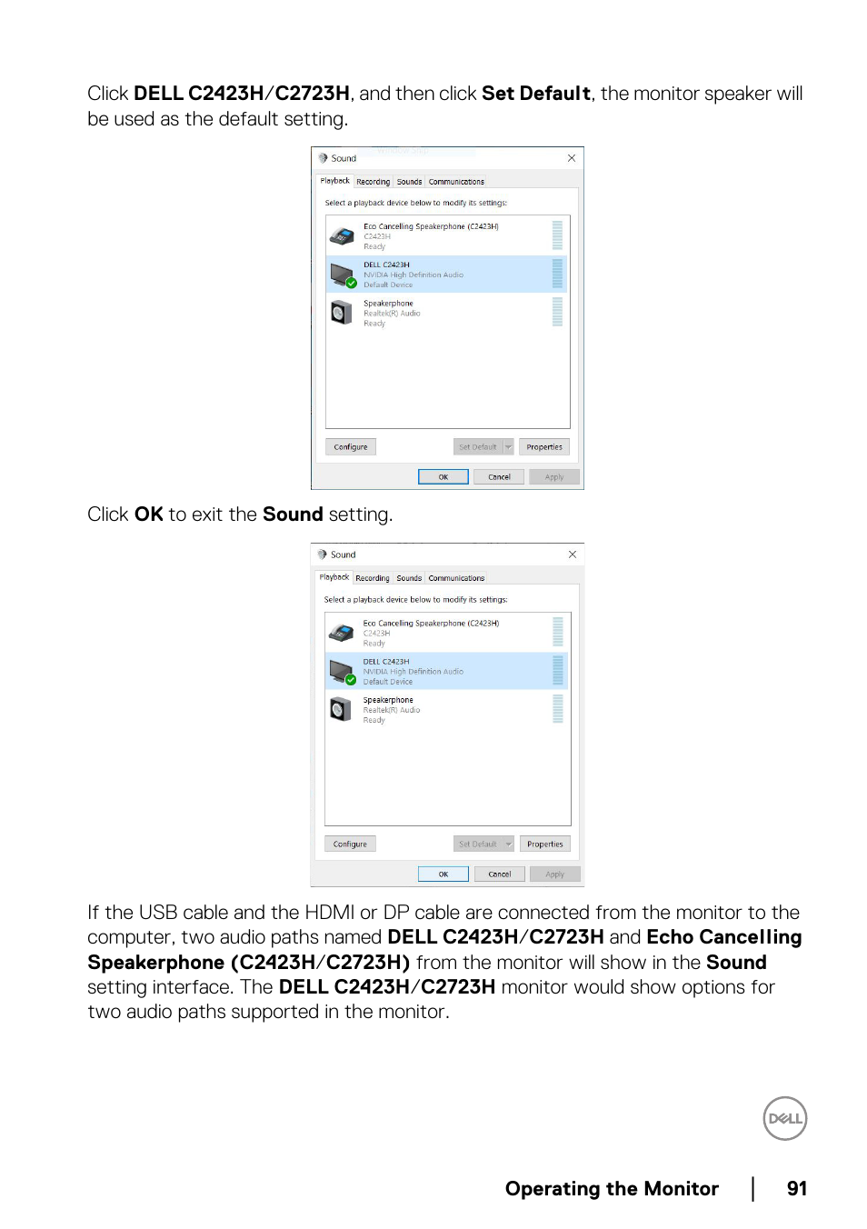 Dell C2723H 27" Video Conferencing Monitor User Manual | Page 91 / 109