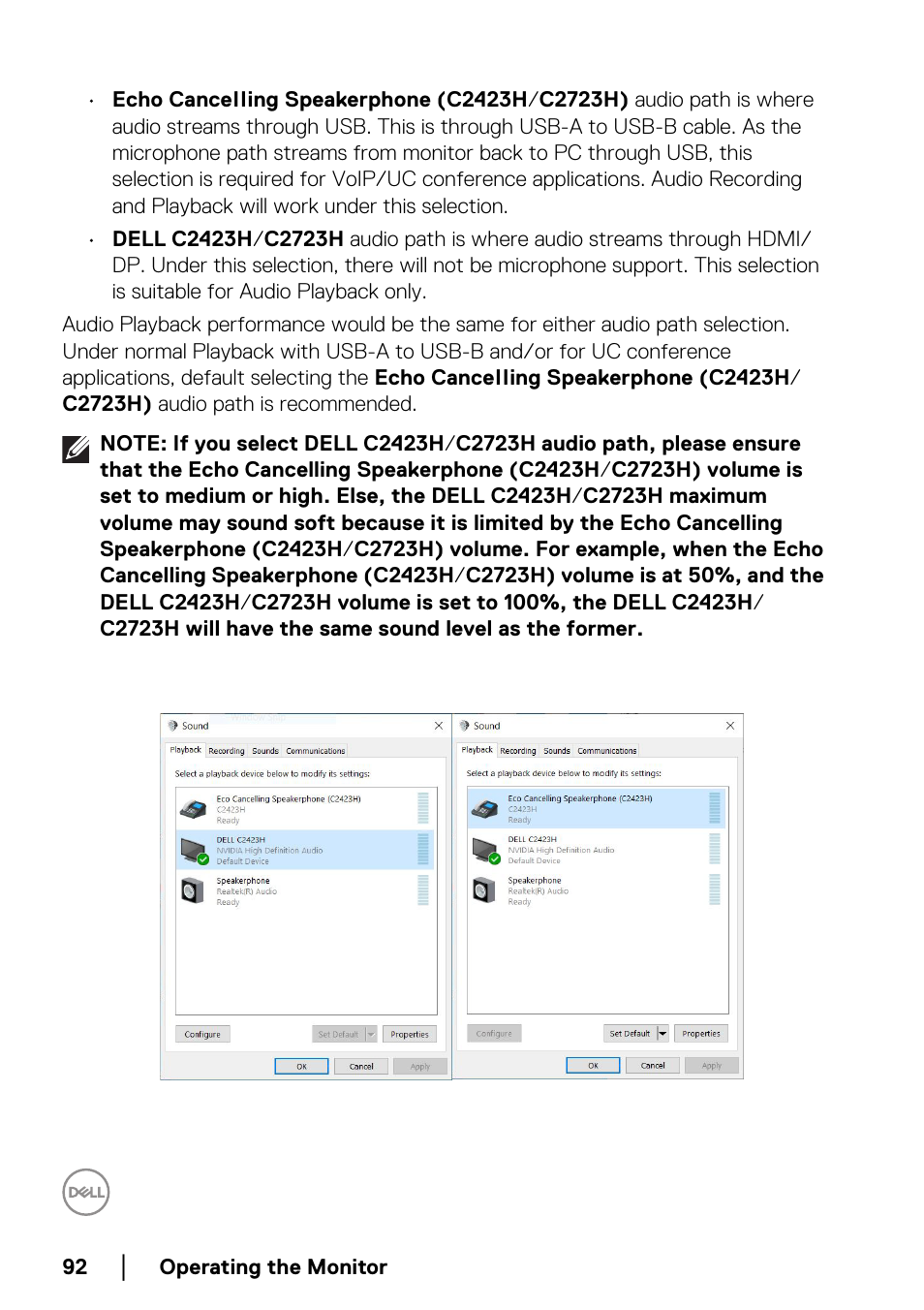 Dell C2723H 27" Video Conferencing Monitor User Manual | Page 92 / 109