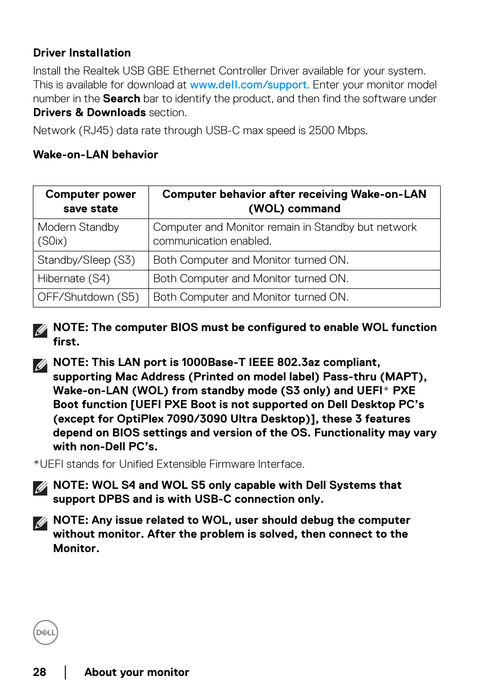 Dell UltraSharp 49 U4924DW 49" WQHD Ultrawide Curved Monitor User Manual | Page 28 / 103