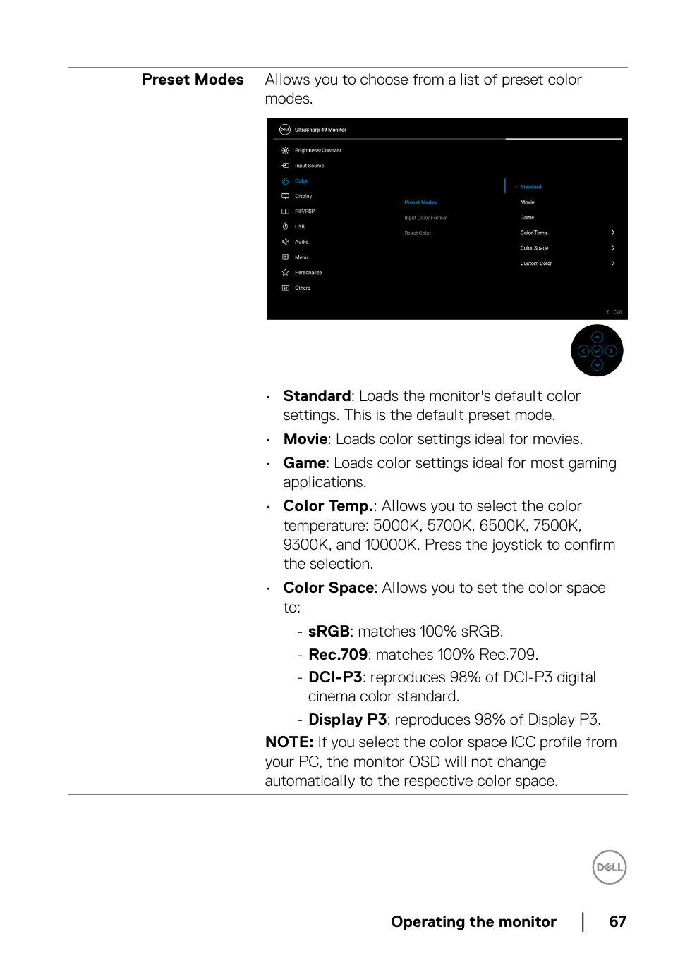 Dell UltraSharp 49 U4924DW 49" WQHD Ultrawide Curved Monitor User Manual | Page 67 / 103
