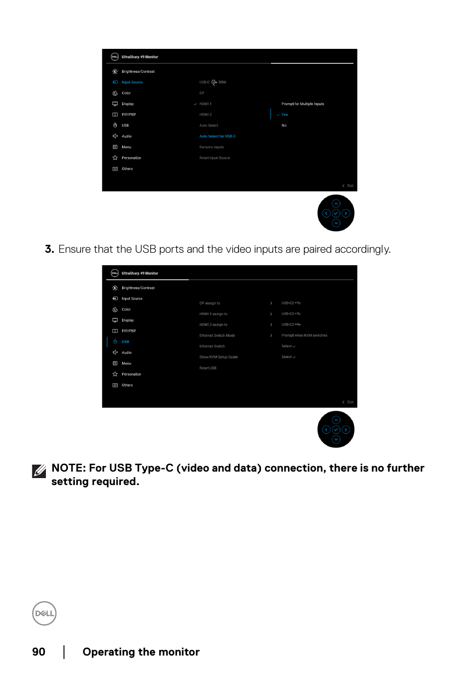 Dell UltraSharp 49 U4924DW 49" WQHD Ultrawide Curved Monitor User Manual | Page 90 / 103