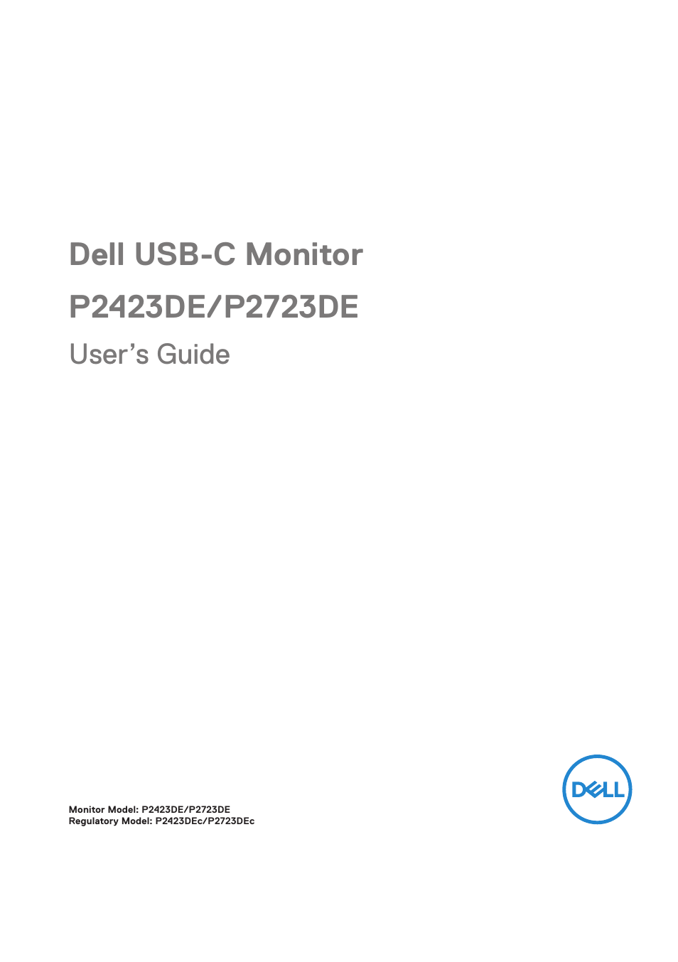 Dell P2723DE 27" 1440p USB Type-C Hub Monitor User Manual | 94 pages