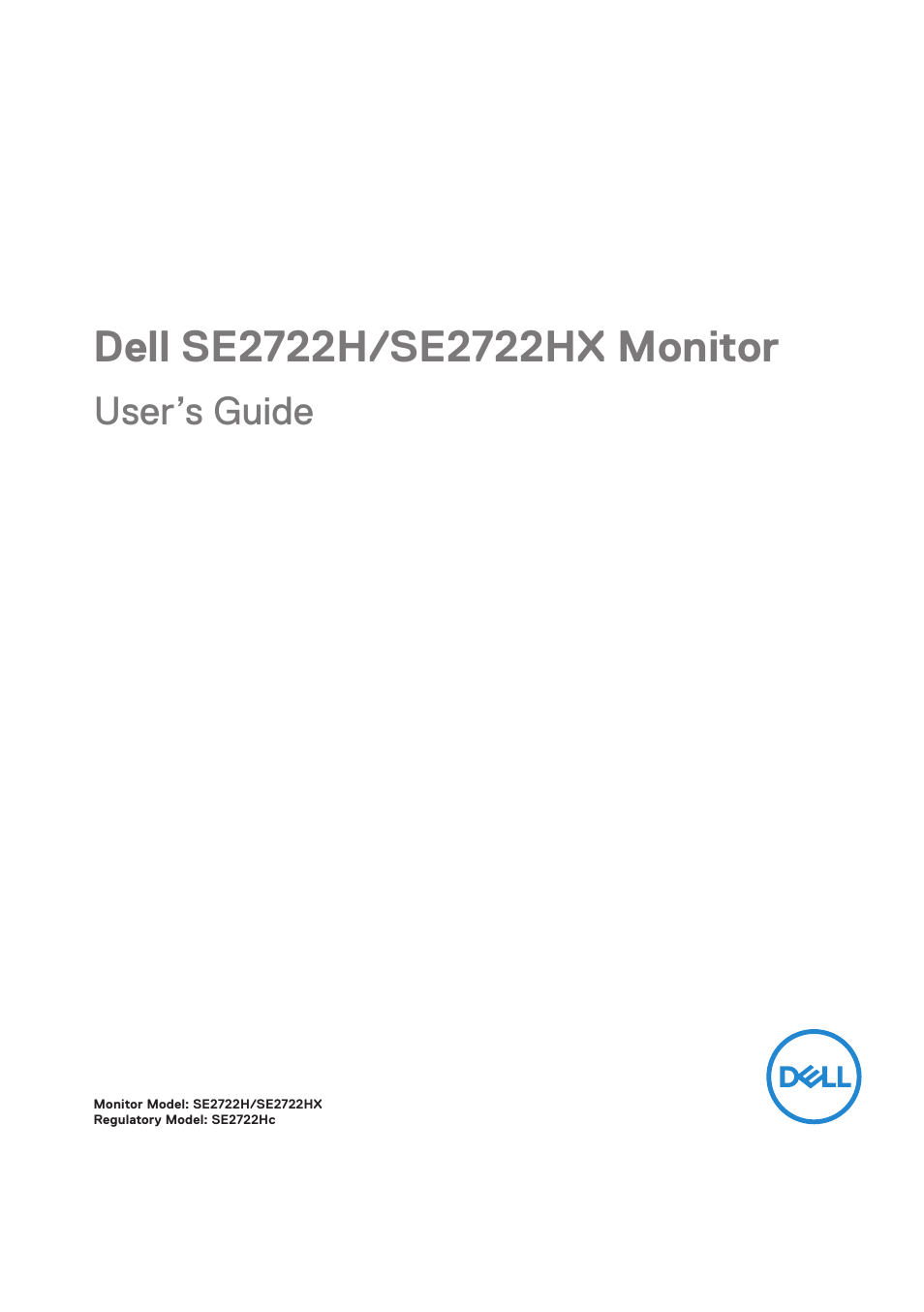 Dell SE2722H 27" 16:9 LCD Monitor User Manual | 63 pages