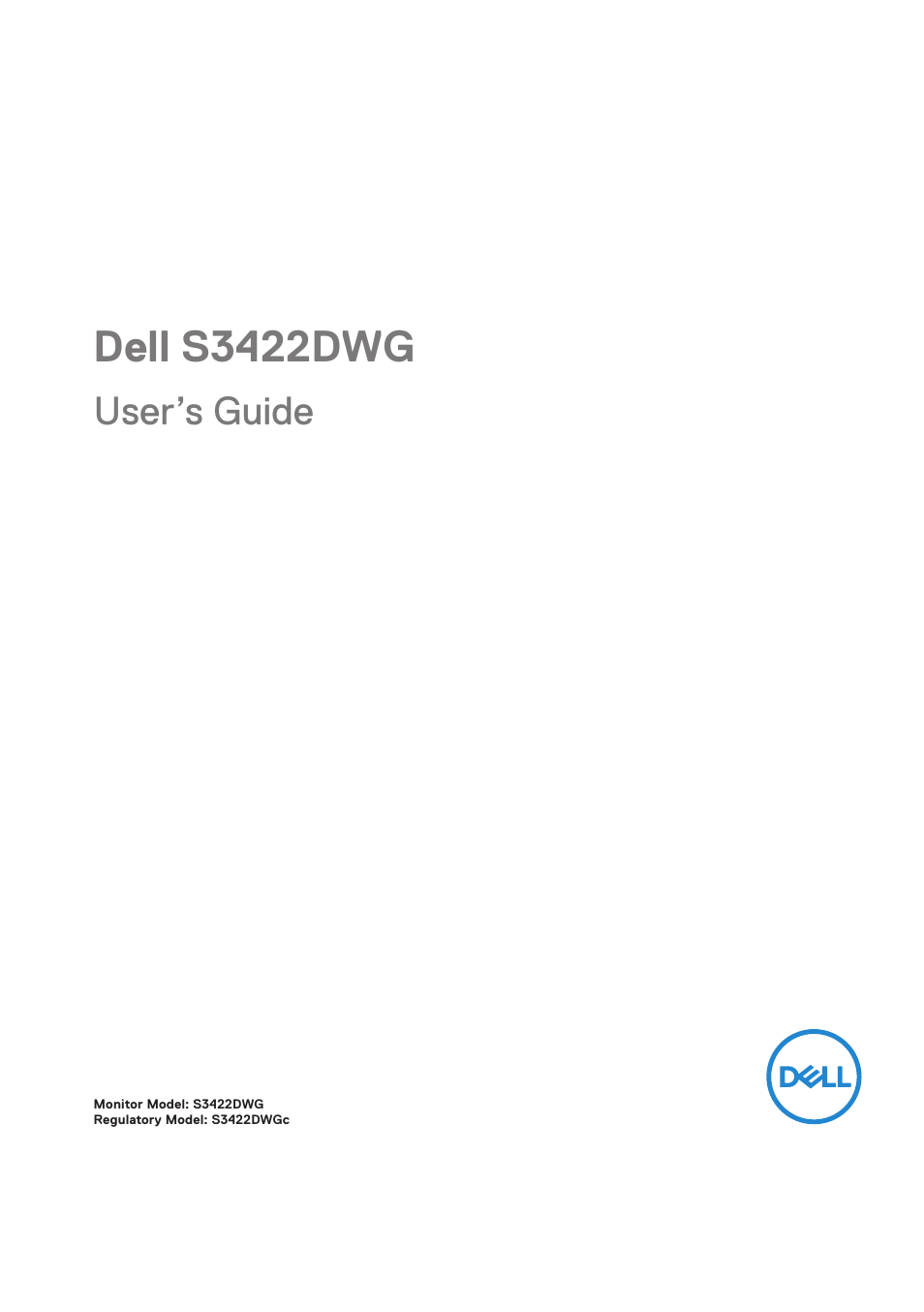 Dell 34 S3422DWG 34" 21:9 Curved FreeSync WQHD 144 Hz HDR VA Gaming Monitor User Manual | 70 pages