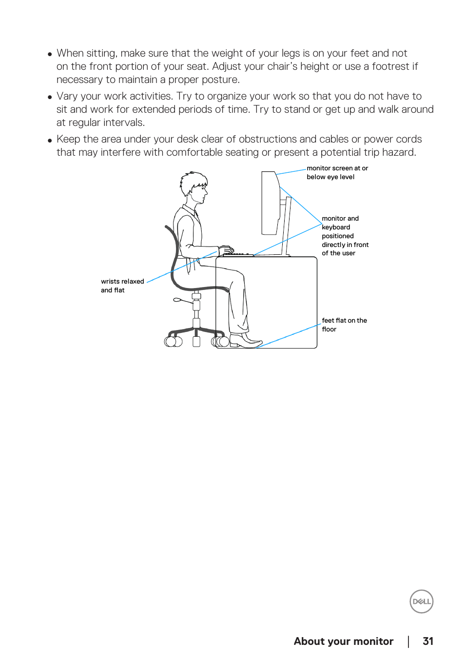 About your monitor | Dell 34 S3422DWG 34" 21:9 Curved FreeSync WQHD 144 Hz HDR VA Gaming Monitor User Manual | Page 31 / 70