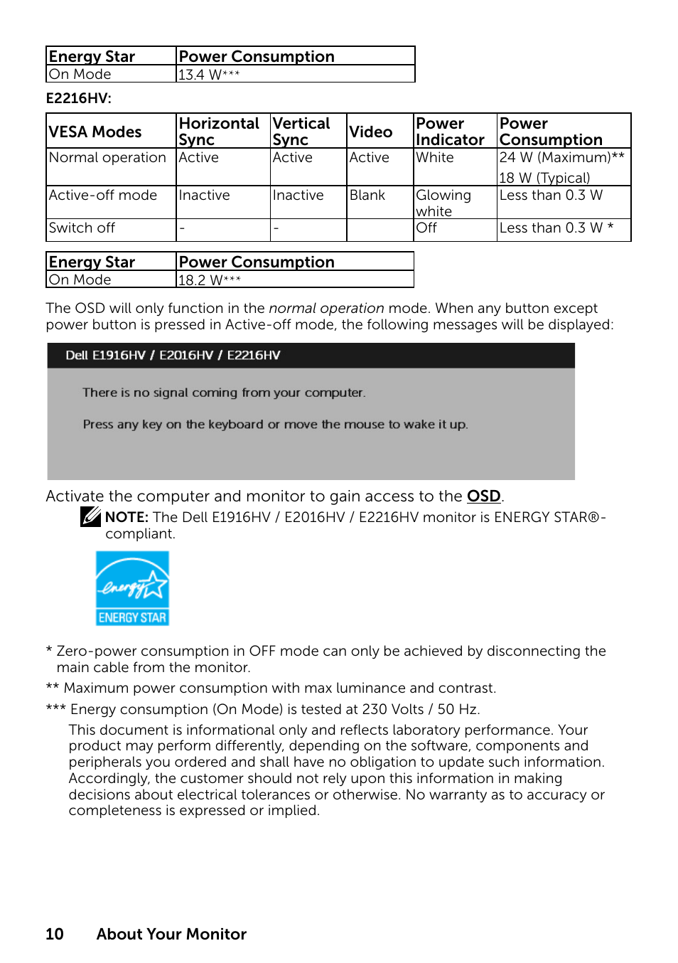 Product features | Dell E1916HV 19" 16:9 LCD Monitor User Manual | Page 10 / 72