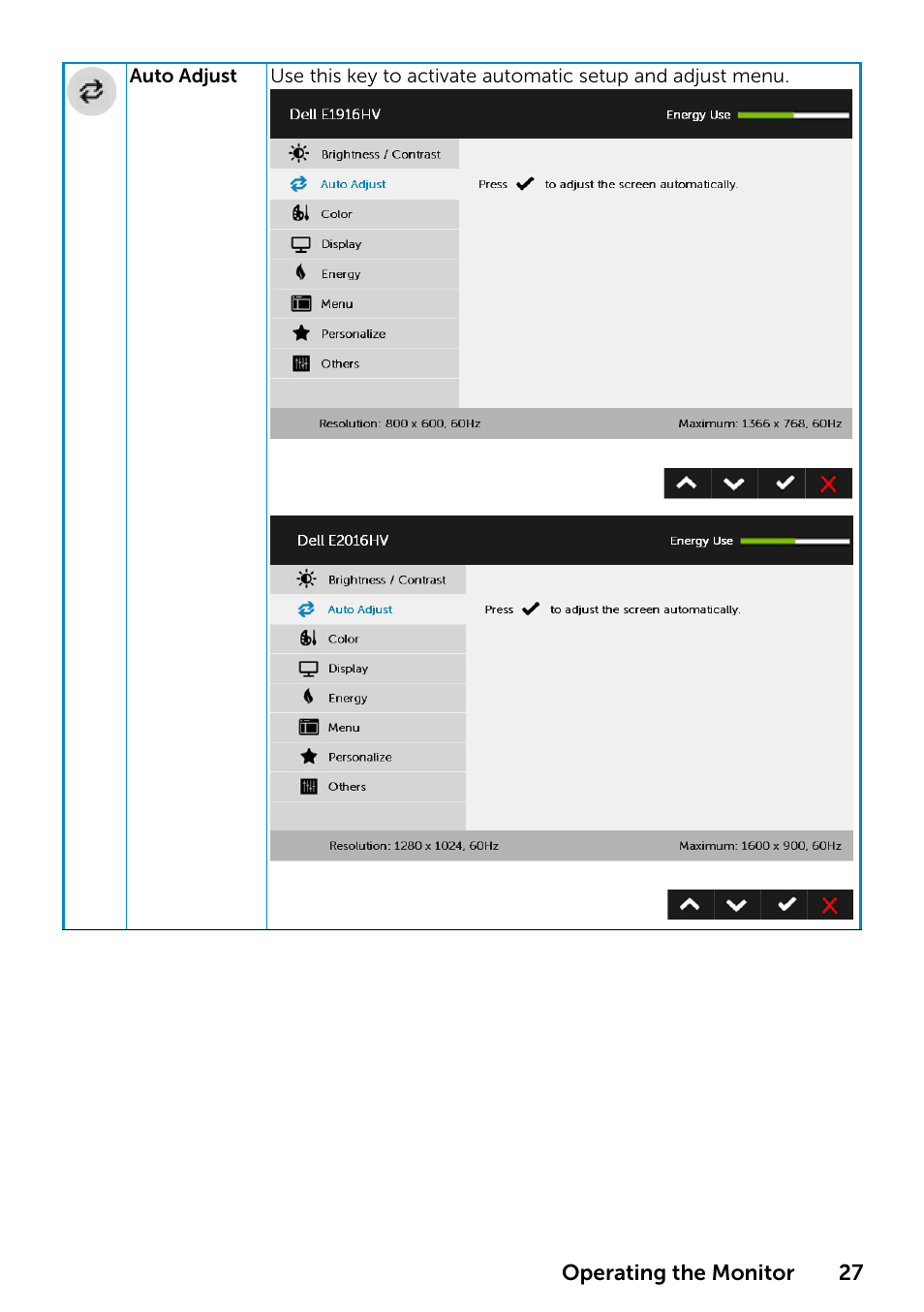 Dell E1916HV 19" 16:9 LCD Monitor User Manual | Page 27 / 72