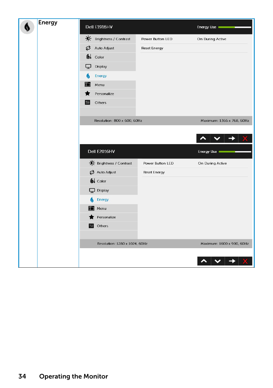 Dell E1916HV 19" 16:9 LCD Monitor User Manual | Page 34 / 72