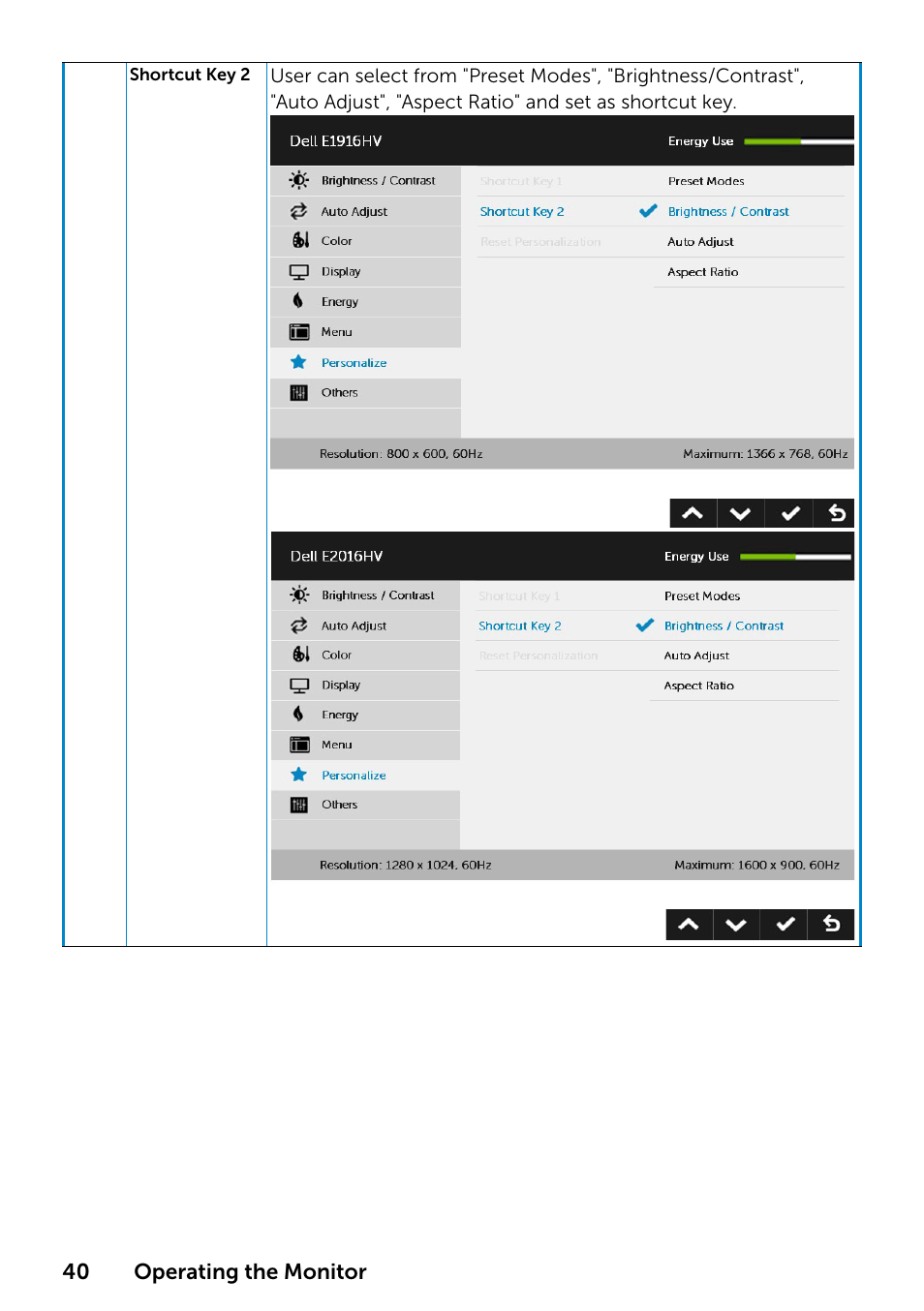 Dell E1916HV 19" 16:9 LCD Monitor User Manual | Page 40 / 72