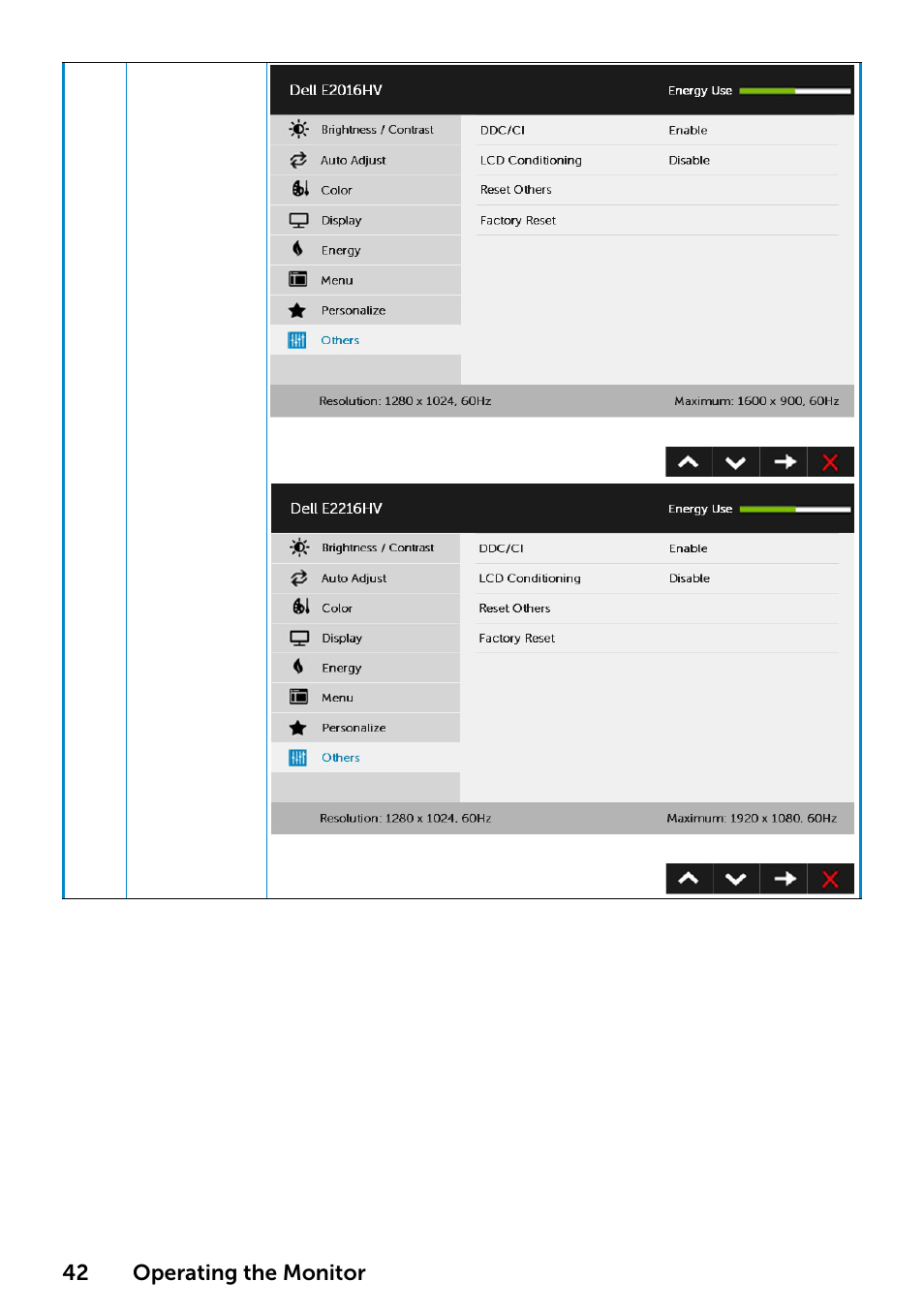 Dell E1916HV 19" 16:9 LCD Monitor User Manual | Page 42 / 72