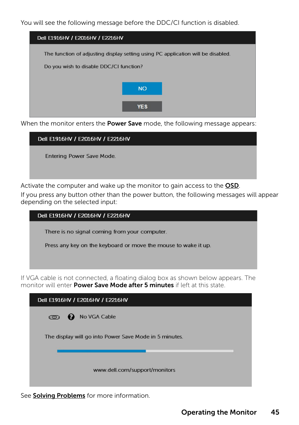 Dell E1916HV 19" 16:9 LCD Monitor User Manual | Page 45 / 72