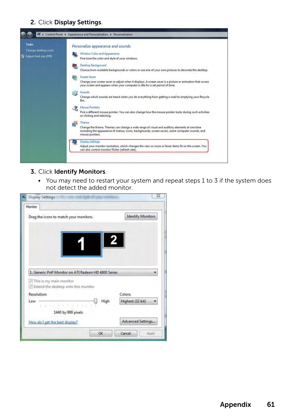 Dell E1916HV 19" 16:9 LCD Monitor User Manual | Page 61 / 72