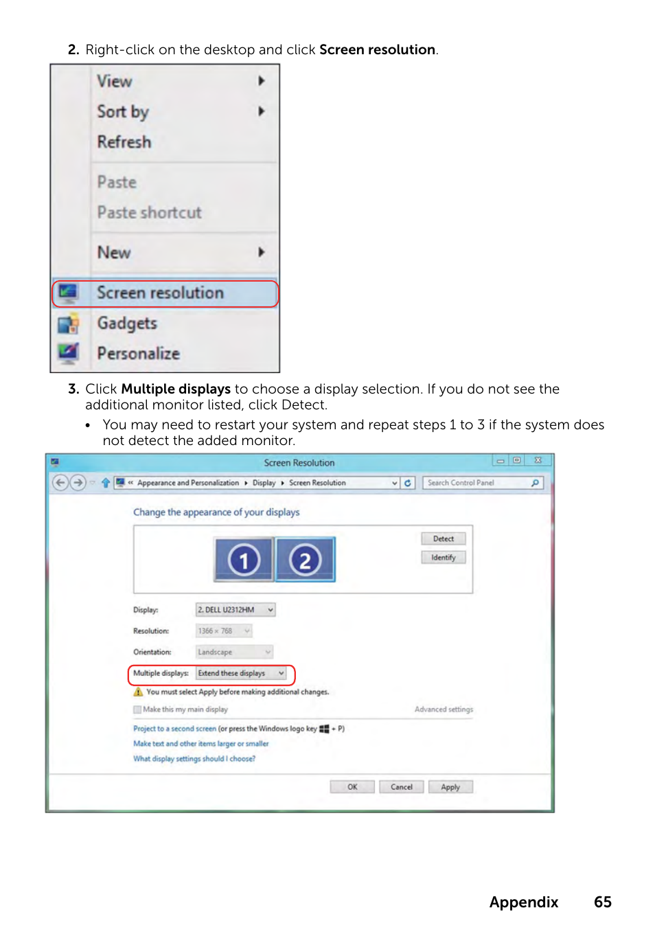 Dell E1916HV 19" 16:9 LCD Monitor User Manual | Page 65 / 72