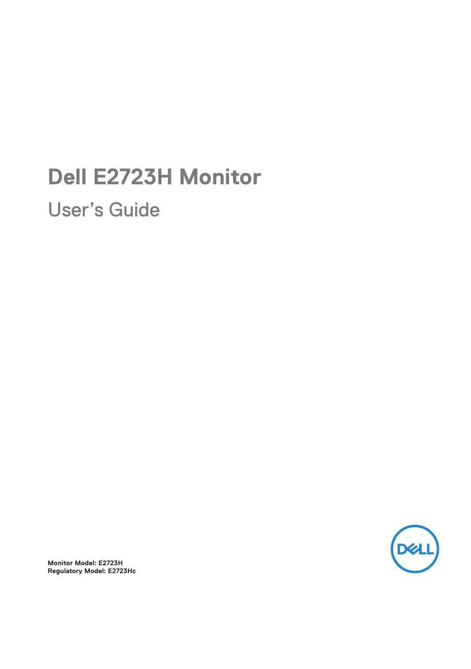 Dell E2723H 27" Monitor User Manual | 63 pages