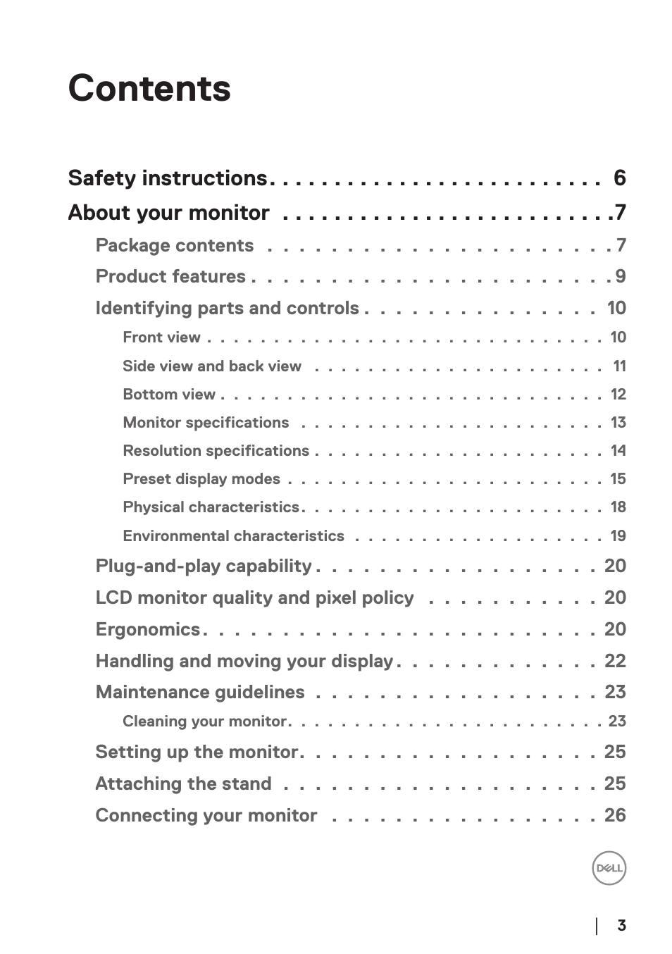 Dell E2723H 27" Monitor User Manual | Page 3 / 63