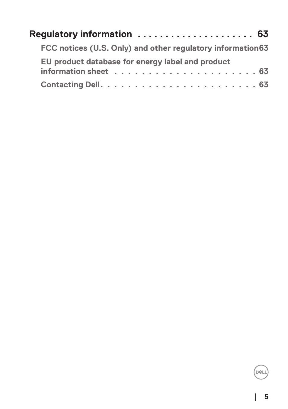 Regulatory information | Dell E2723H 27" Monitor User Manual | Page 5 / 63