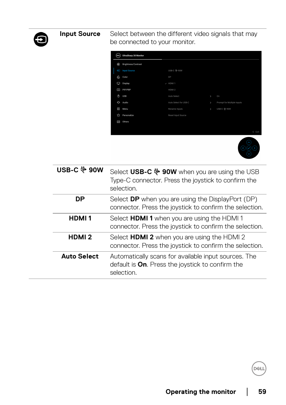 Dell UltraSharp 38" 1600p Curved Monitor User Manual | Page 59 / 96