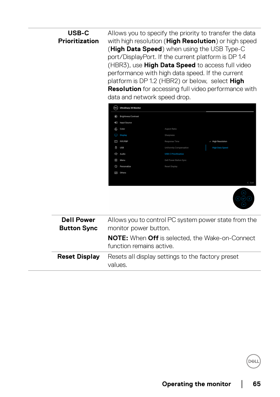 Dell UltraSharp 38" 1600p Curved Monitor User Manual | Page 65 / 96