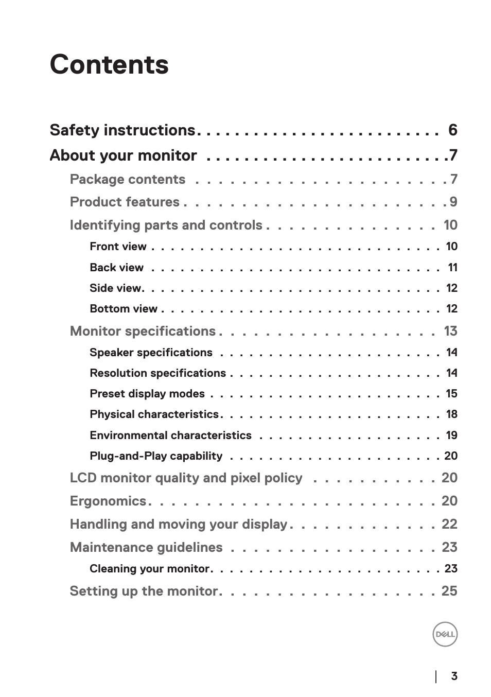 Dell E2724HS 27" Monitor User Manual | Page 3 / 63