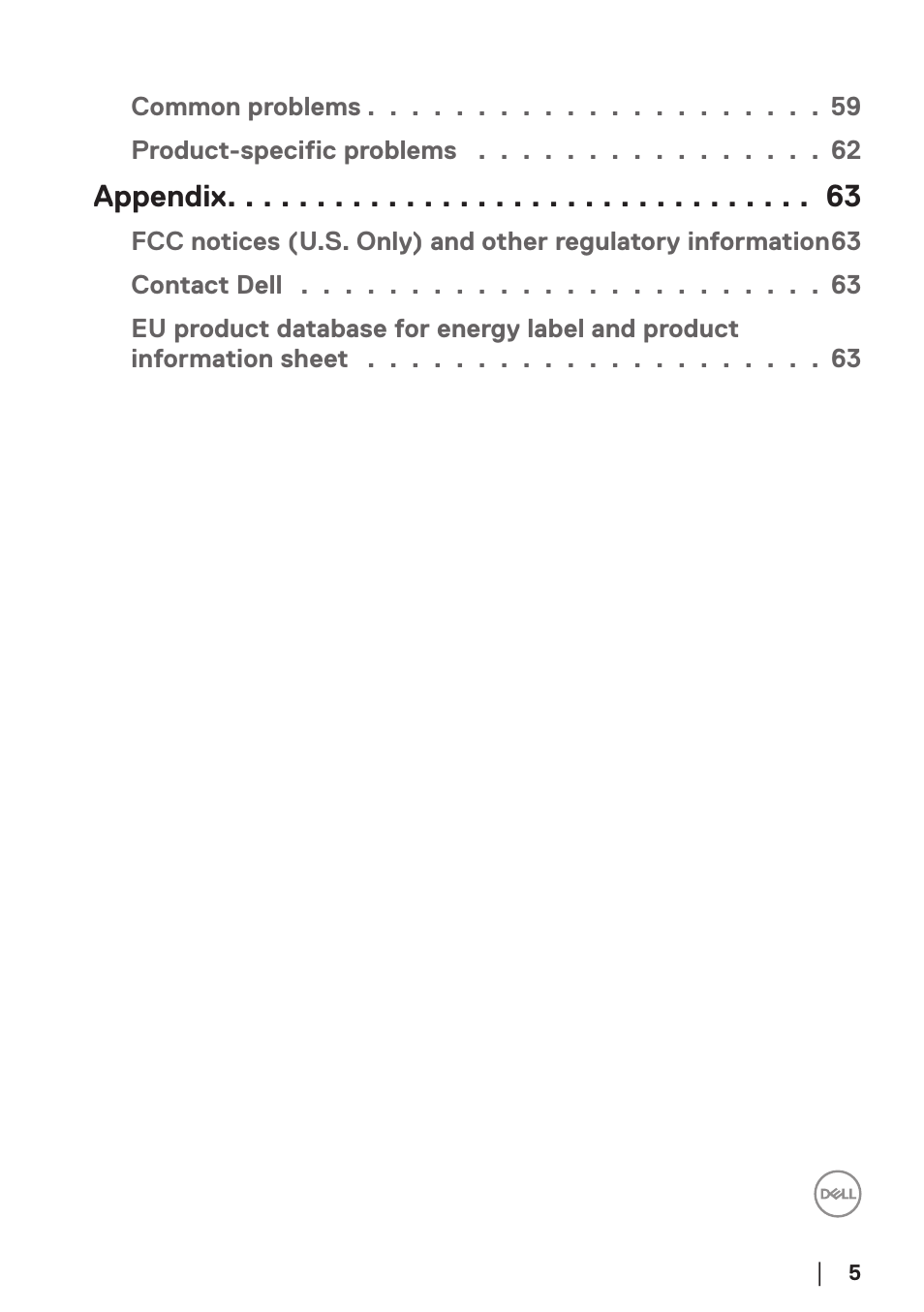 Appendix | Dell E2724HS 27" Monitor User Manual | Page 5 / 63