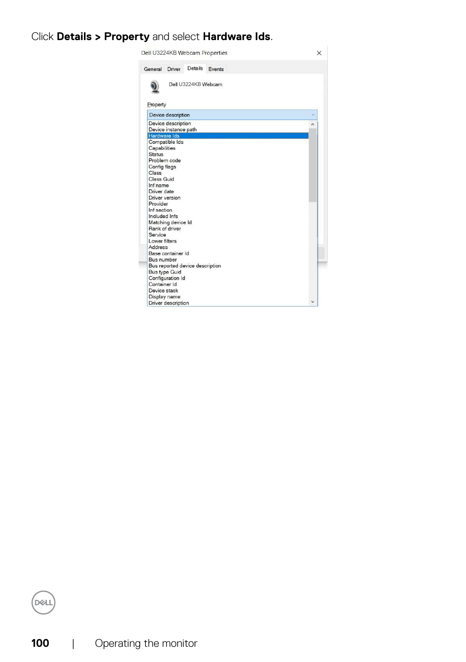 Dell UltraSharp 32" 6K HDR Video Conferencing Monitor User Manual | Page 100 / 123