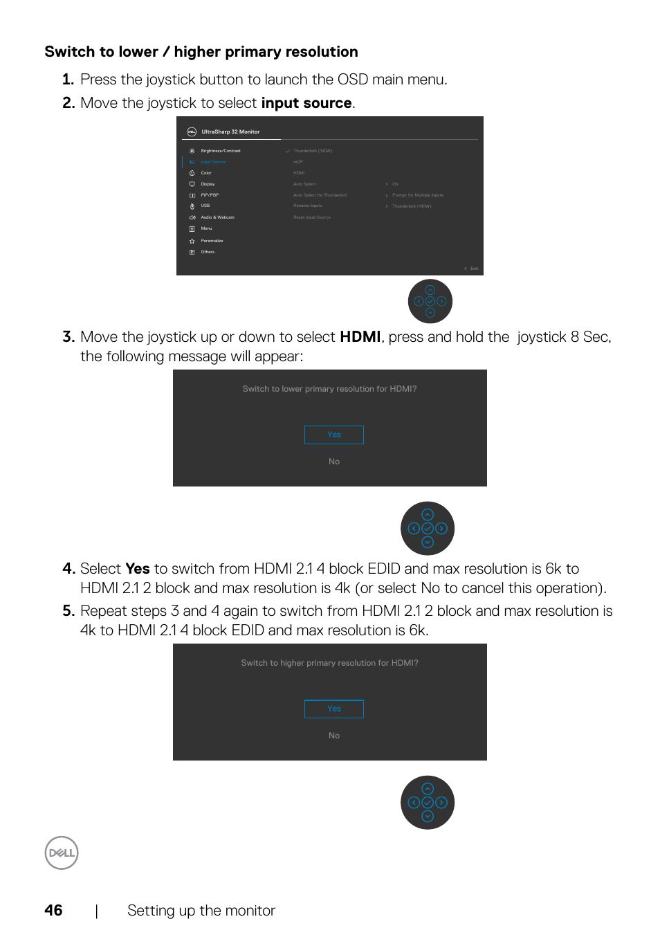 Dell UltraSharp 32" 6K HDR Video Conferencing Monitor User Manual | Page 46 / 123
