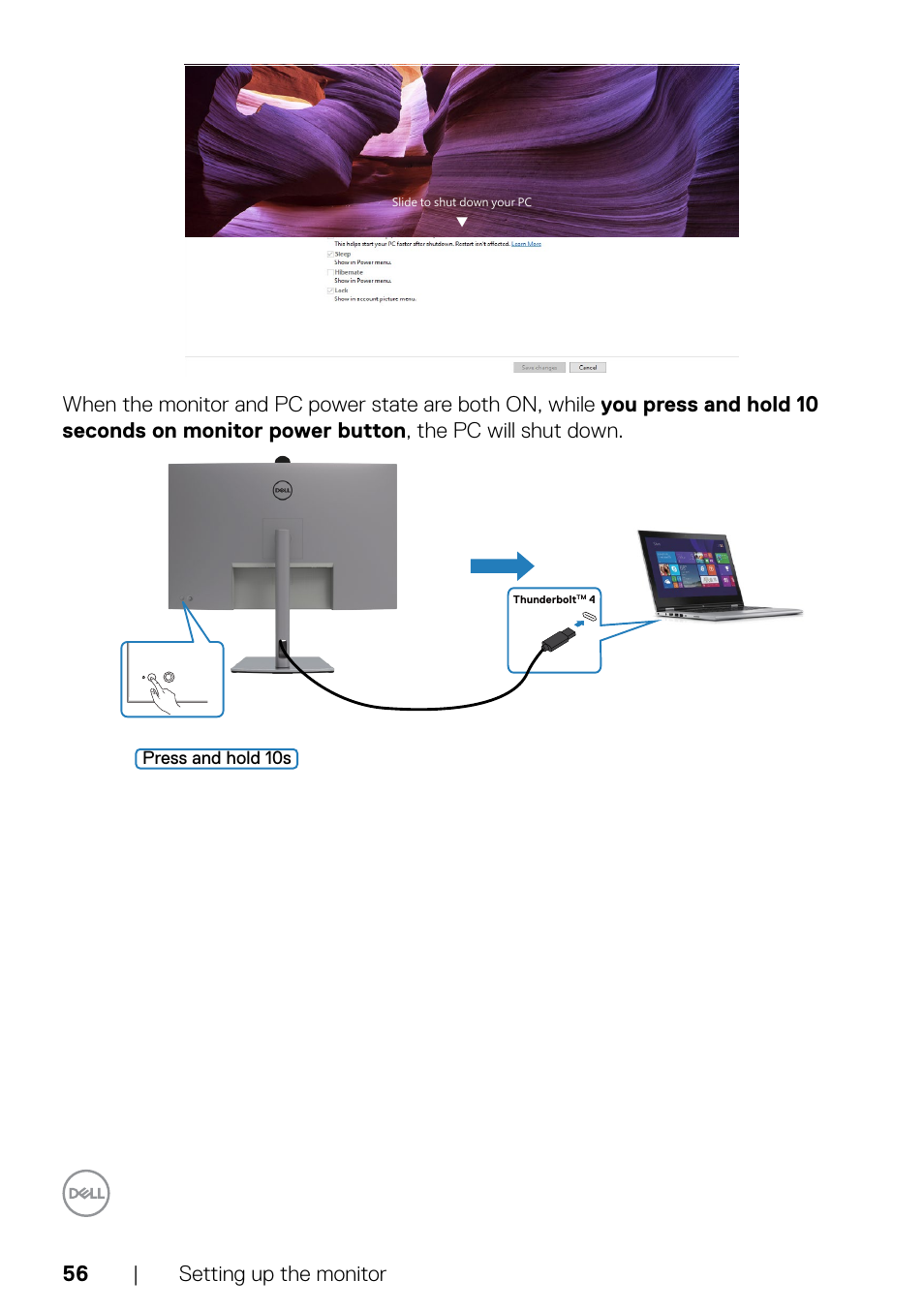 56 | setting up the monitor | Dell UltraSharp 32" 6K HDR Video Conferencing Monitor User Manual | Page 56 / 123