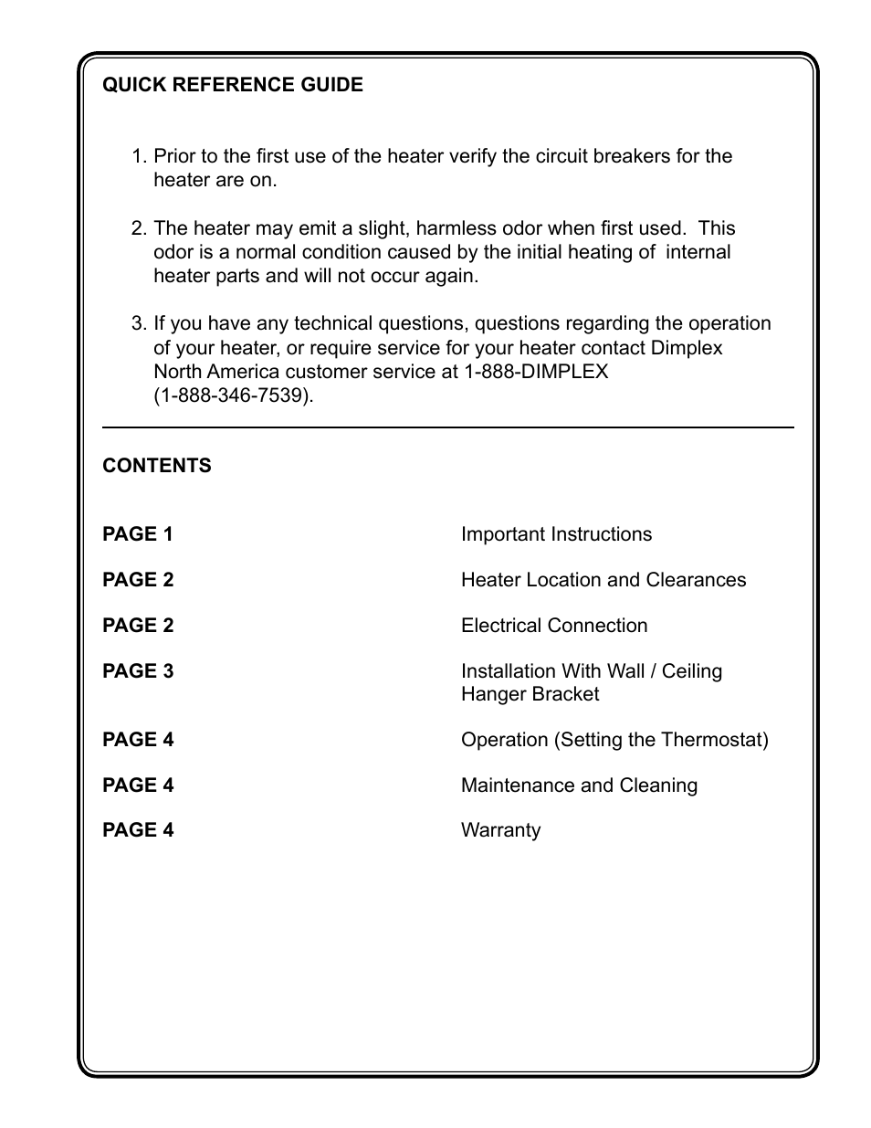 Dimplex CUH05B31T User Manual | Page 2 / 6