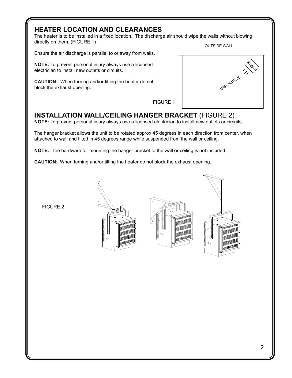 Heater location and clearances | Dimplex CUH05B31T User Manual | Page 4 / 6