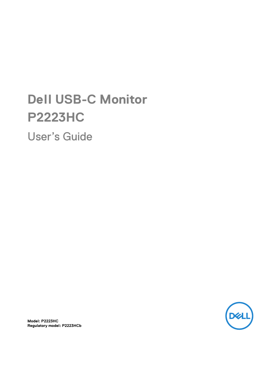 Dell P2223HC 21.5" 16:9 IPS Monitor User Manual | 82 pages