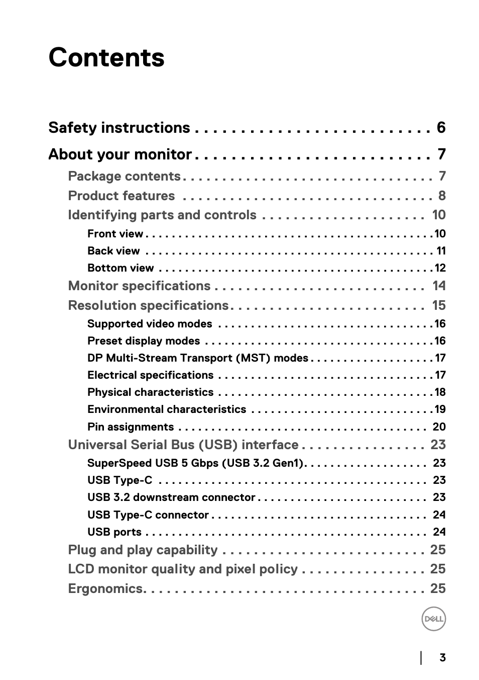 Dell P2223HC 21.5" 16:9 IPS Monitor User Manual | Page 3 / 82