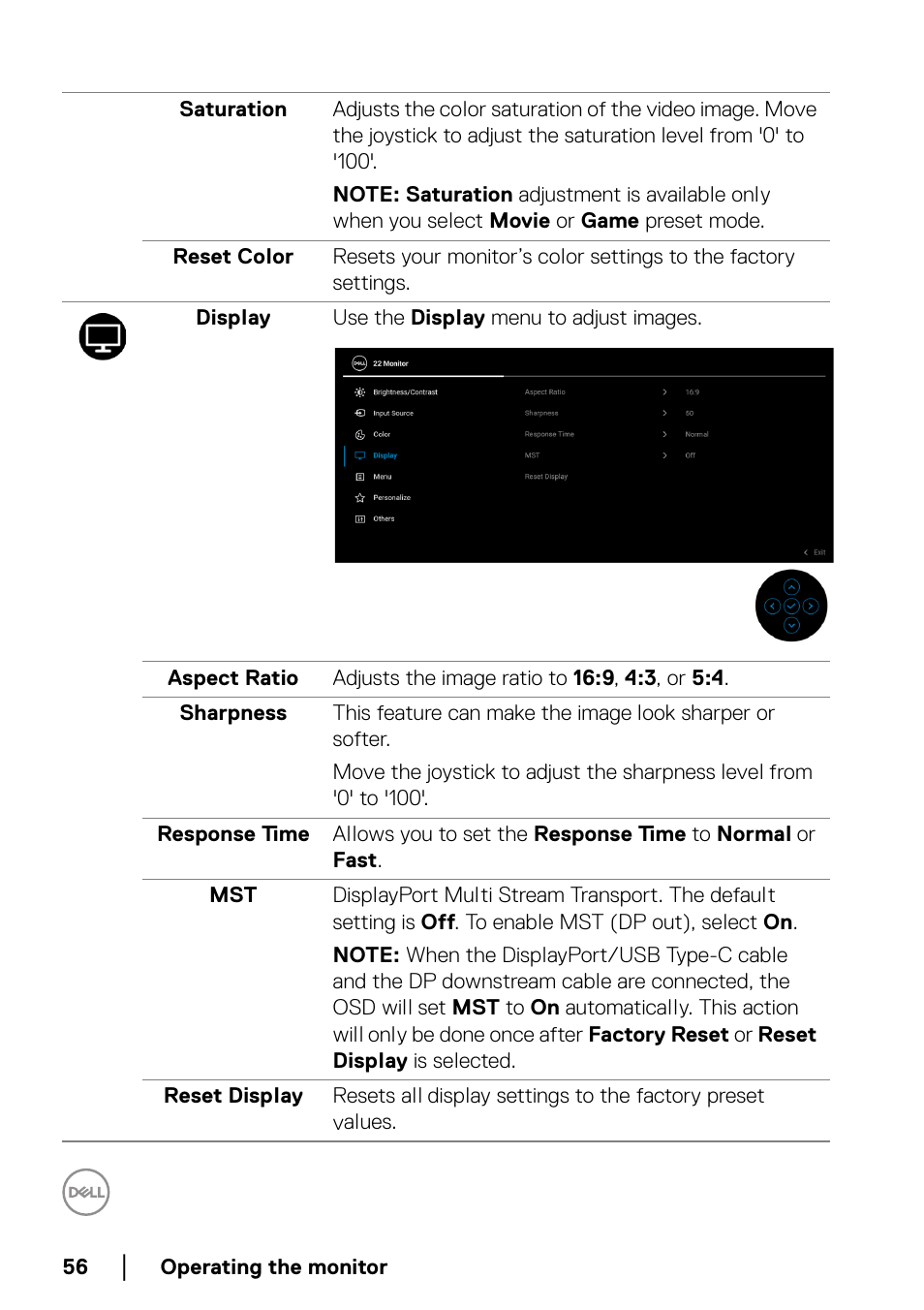 Dell P2223HC 21.5" 16:9 IPS Monitor User Manual | Page 56 / 82