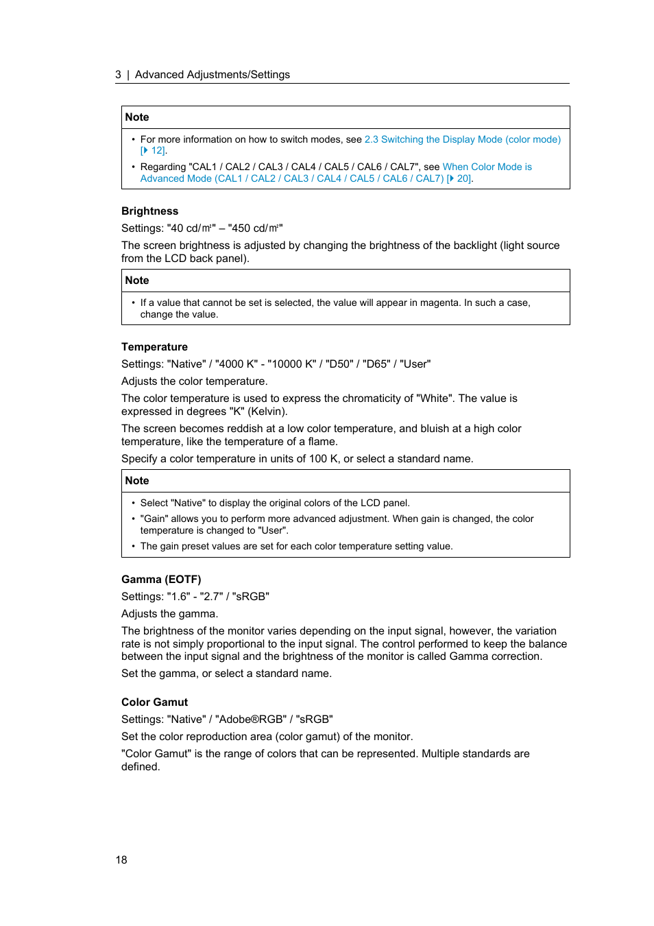 Eizo ColorEdge CS2400S 24.1" Monitor User Manual | Page 18 / 47
