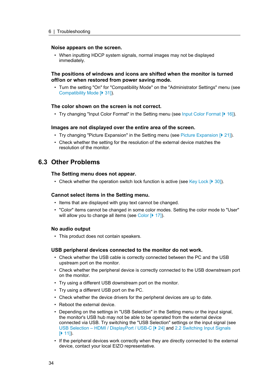 3 other problems, Other problems | Eizo ColorEdge CS2400S 24.1" Monitor User Manual | Page 34 / 47