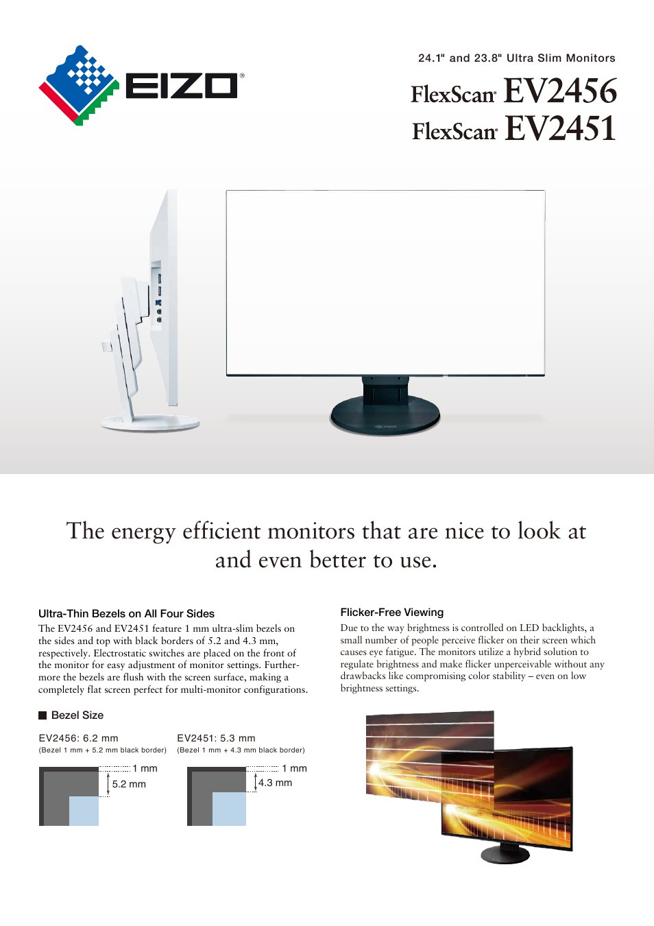 Eizo FlexScan EV2456 24.1" 16:10 IPS Monitor User Manual | 3 pages