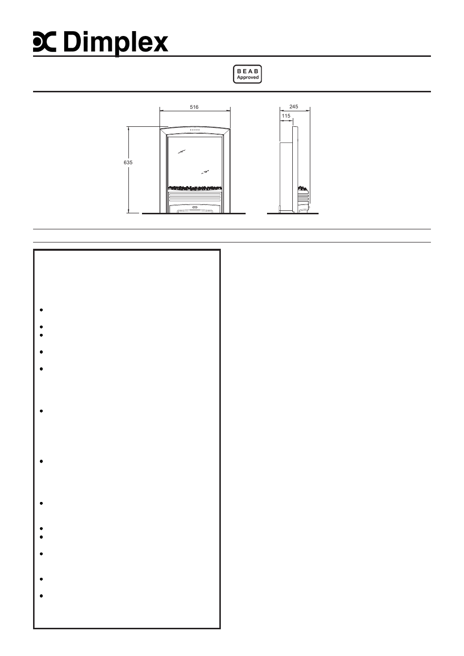 Dimplex ADG20 User Manual | 2 pages