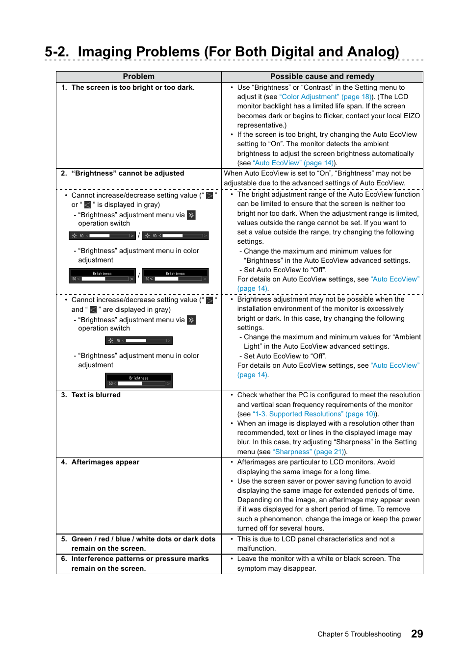 2. imaging problems (for both digital and analog), 2. imaging problems, For both digital and analog) | Eizo FlexScan EV2456 24.1" 16:10 IPS Monitor User Manual | Page 29 / 49