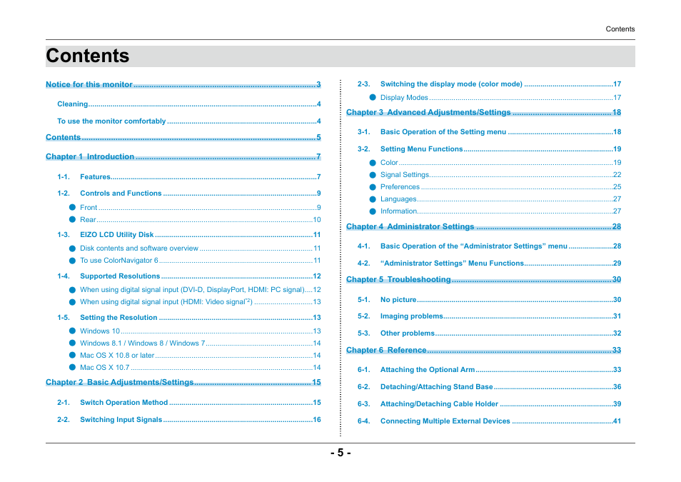 Eizo ColorEdge CG2420 24" 16:10 Hardware Calibration IPS Monitor User Manual | Page 5 / 68