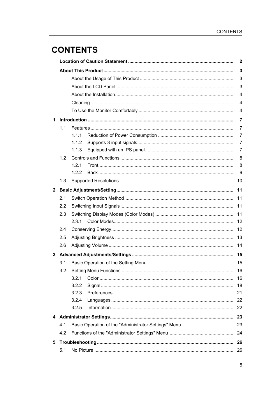 Eizo FlexScan S1934 19" 5:4 Square IPS Monitor User Manual | Page 5 / 36