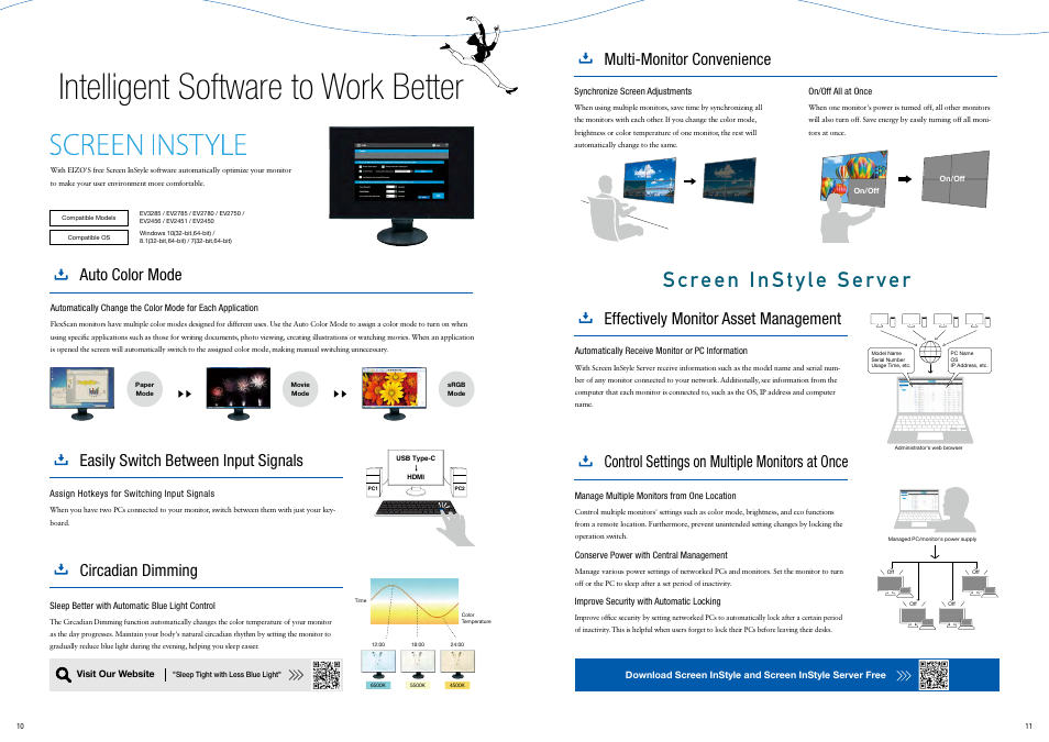 Intelligent software to work better, Auto color mode | Eizo FlexScan EV3285 31.5" 16:9 IPS Monitor (Black) User Manual | Page 6 / 13