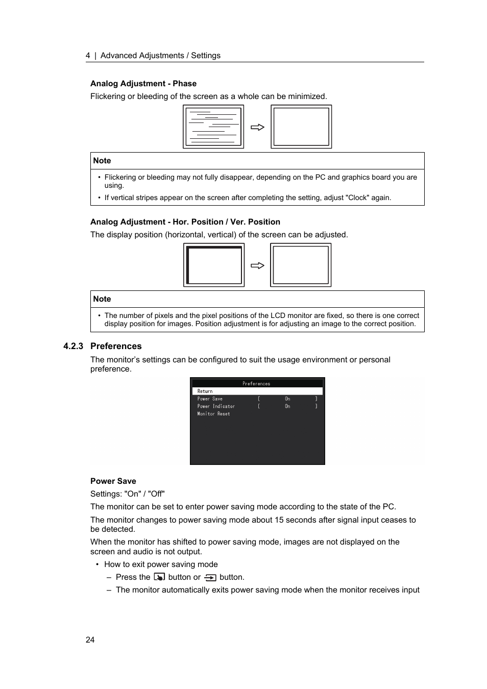 3 preferences, Preferences | Eizo DuraVision FDF2382WT-A 23" Multi-Touch Display (Black) User Manual | Page 24 / 43