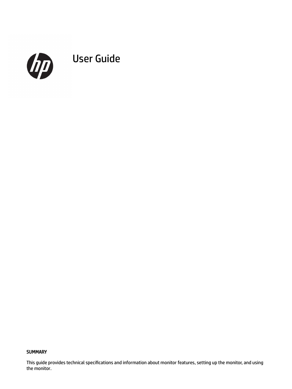 HP P22 G5 21.5" Monitor User Manual | 54 pages