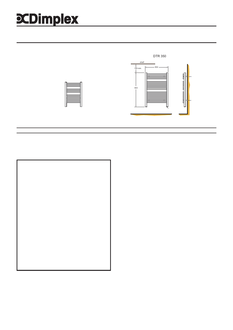 Dimplex DTR350C User Manual | 4 pages