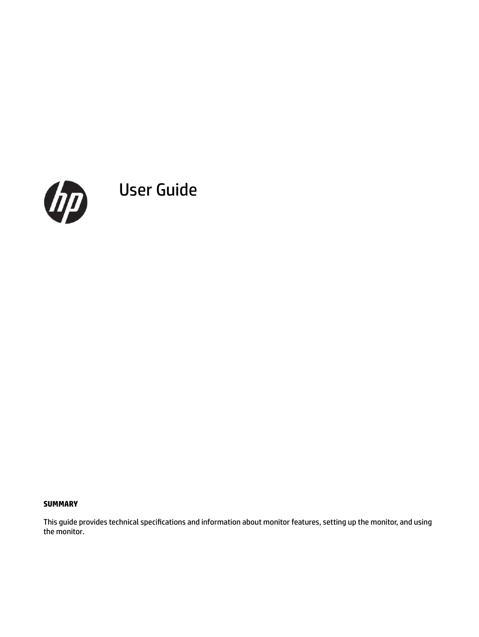 HP OMEN 27" HDR 165 Hz Gaming Monitor User Manual | 41 pages