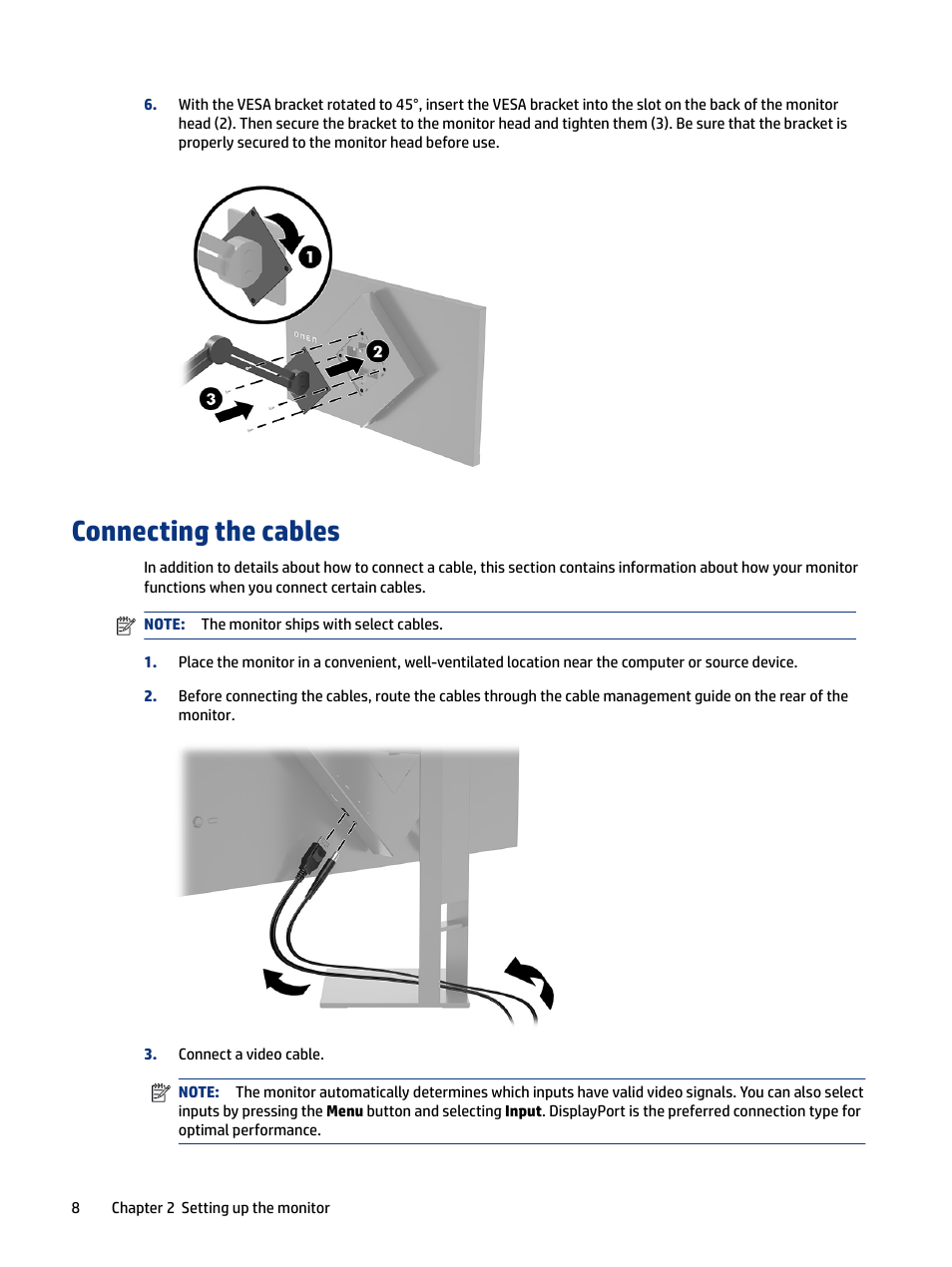 Connecting the cables | HP OMEN 27" HDR 165 Hz Gaming Monitor User Manual | Page 14 / 41